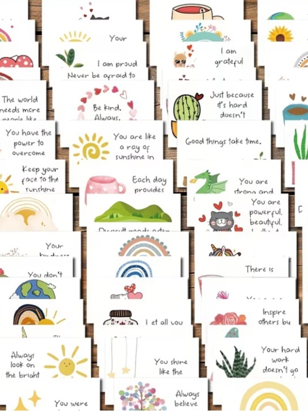 Set of 30 Inspirational Affirmation Cards Mini Encouragement Notes - Picture 2 of 4